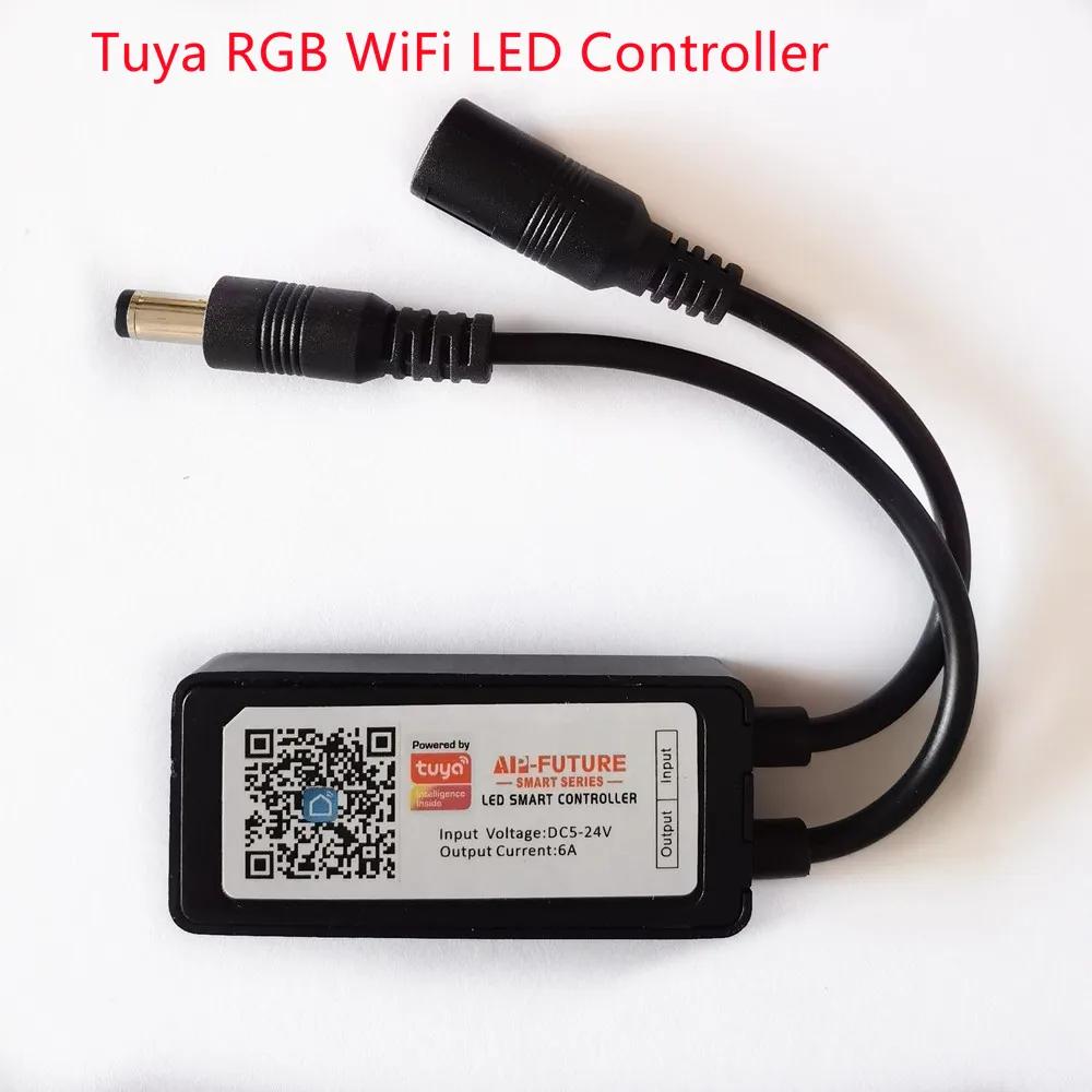 Tuya RGB WiFi LED Ʈѷ DC5-24V USB 2835 5050 RGB Ʈ Ʈ Ʈ   ̼ Ÿ̸  
